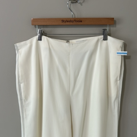 REISS Pant CARLIE MID RISE WIDE LEG TROUSERS Cream Career Sz 14 NEW - Picture 6 of 16